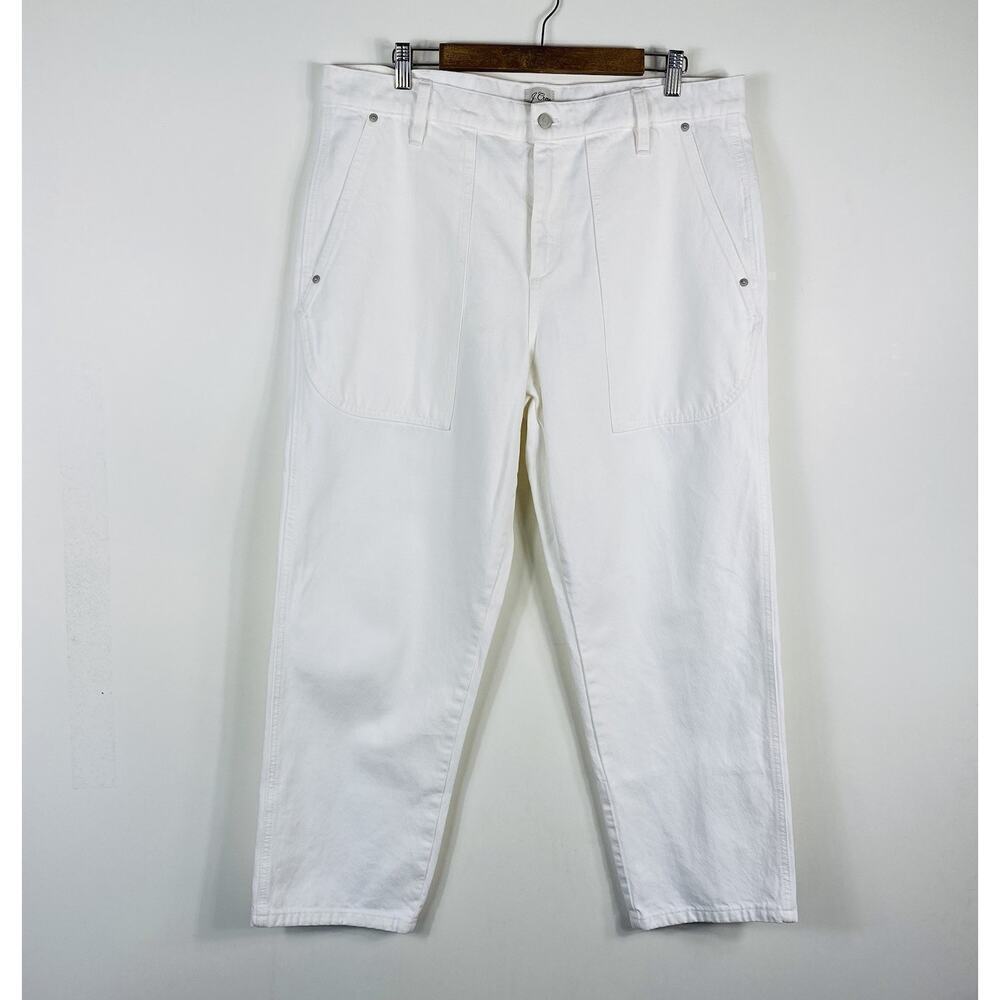 J. Crew Patch Pocket Straight Leg Jeans White BA683
